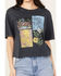 Cleo + Wolf Women's Botanical Boxy Cropped Short Sleeve Graphic Tee, Indigo, hi-res