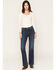 Image #3 - 7 For All Mankind Women's Shadowleaf Dark Wash High Rise 36" Dojo Trouser Stretch Denim Jeans, Dark Wash, hi-res