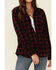 Image #3 - Outback Trading Co Women's Plaid Print Long Sleeve Fleece Shacket, Wine, hi-res