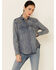 Image #1 - STS Ranchwear Women's Claira Denim Long Sleeve Pearl Snap Western Shirt, Blue, hi-res
