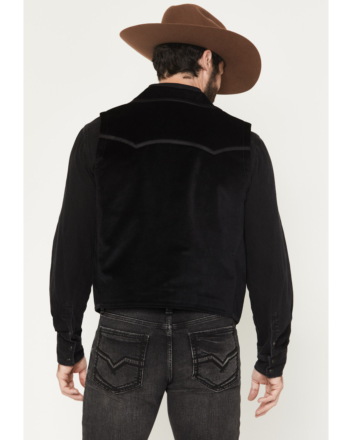 Image #4 - Moonshine Spirit Men's Single Breasted Velvet Vest, Black, hi-res