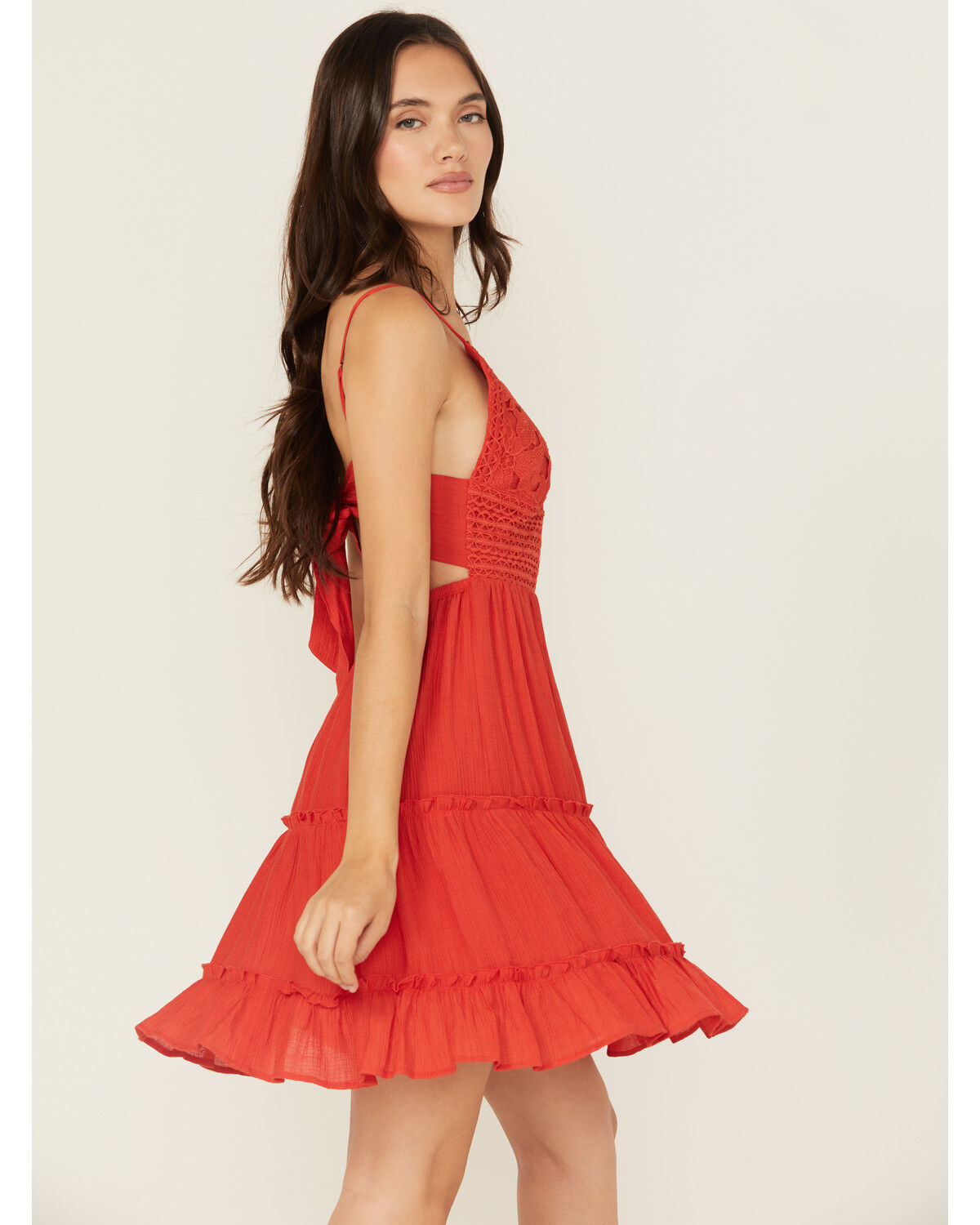 Image #2 - Shyanne Women's Lace Bustier Mini Dress, Red, hi-res