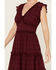 Image #3 - Shyanne Women's Ruffle Dress , Maroon, hi-res