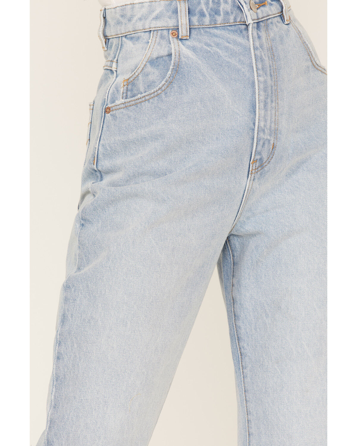 Image #2 - Rolla's Women's Light Wash High Rise Distressed Ella Straight Jeans, Blue, hi-res