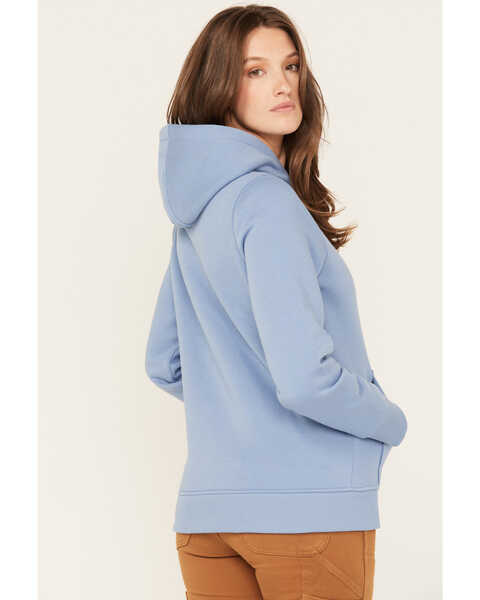 Image #4 - Carhartt Women's Relaxed Fit Midweight Graphic Hoodie , Light Blue, hi-res