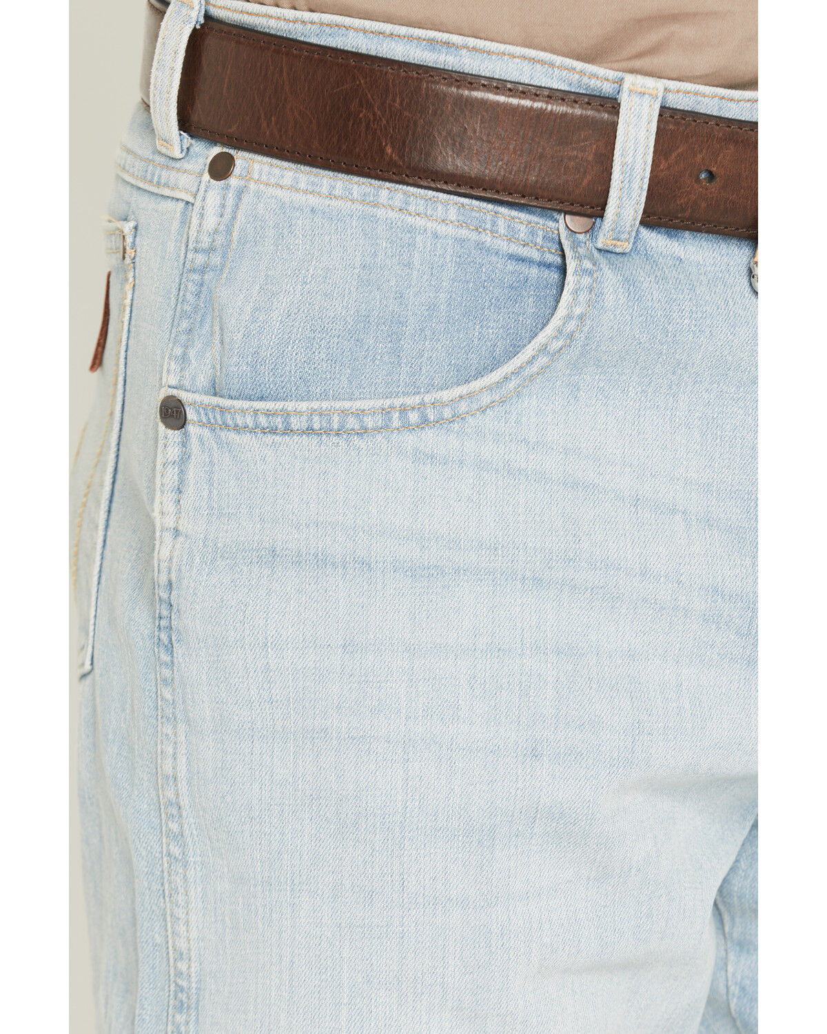Image #2 - Wrangler Retro Men's Light Wash Relaxed Bootcut Stretch Denim Jeans, Light Wash, hi-res