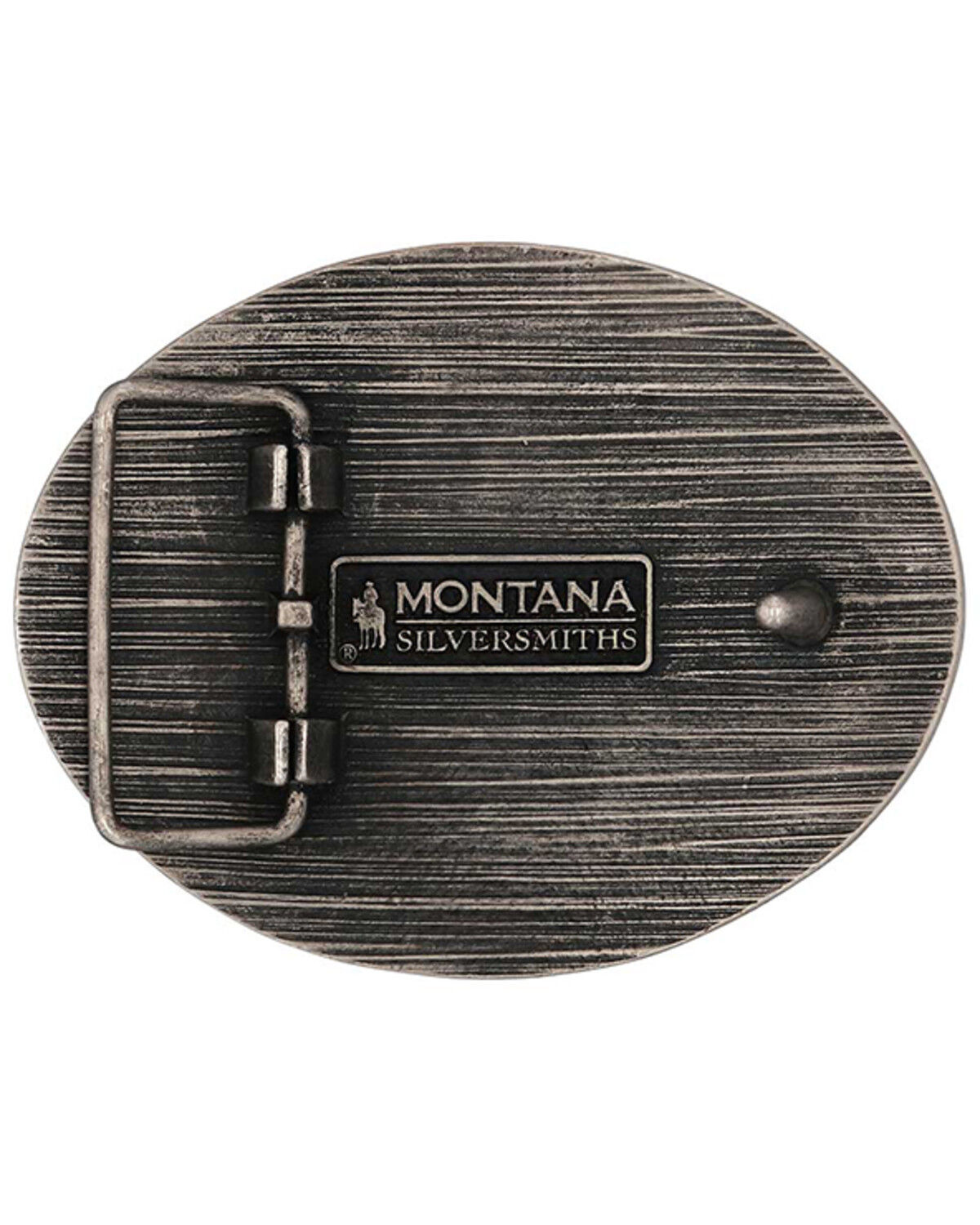 Image #2 - Montana Silversmiths Men's Flag & Eagle Belt Buckle, Silver, hi-res