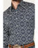 Stetson Men's Medallion Long Sleeve Pearl Snap Western Shirt, Navy, hi-res