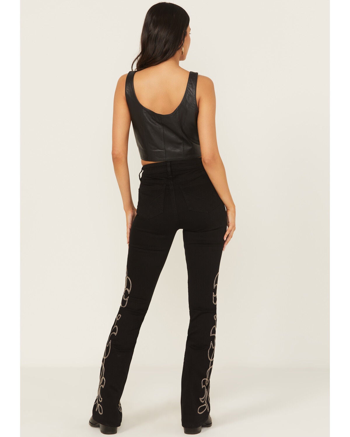 Image #5 - Idyllwind Women's Legend High Rise Boot Stitch Bootcut Super Stretch Denim Jeans, Black, hi-res