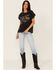 Image #2 - Cleo + Wolf Women's Thrill Seeker Moto Graphic Relaxed Tee, Black, hi-res