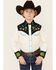 Image #1 - Rockmount Ranchwear Boys' Space Cowboy Long Sleeve Pearl Snap Western Shirt , Black, hi-res