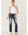 Image #1 - Miss Me Women's Embroidered Dream Catcher Pocket Bootcut Jeans, , hi-res