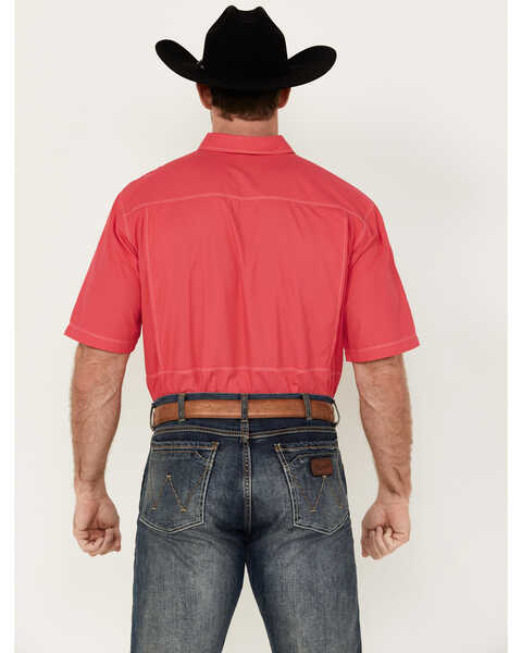 Image #4 - Ariat Men's VentTEK Outbound Solid Short Sleeve Performance Shirt, Dark Pink, hi-res