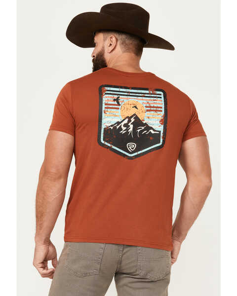 Rock & Roll Denim Men's Mountain Scenic Short Sleeve T-Shirt, Dark Orange, hi-res