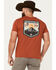 Image #1 - Rock & Roll Denim Men's Mountain Scenic Short Sleeve T-Shirt, Dark Orange, hi-res