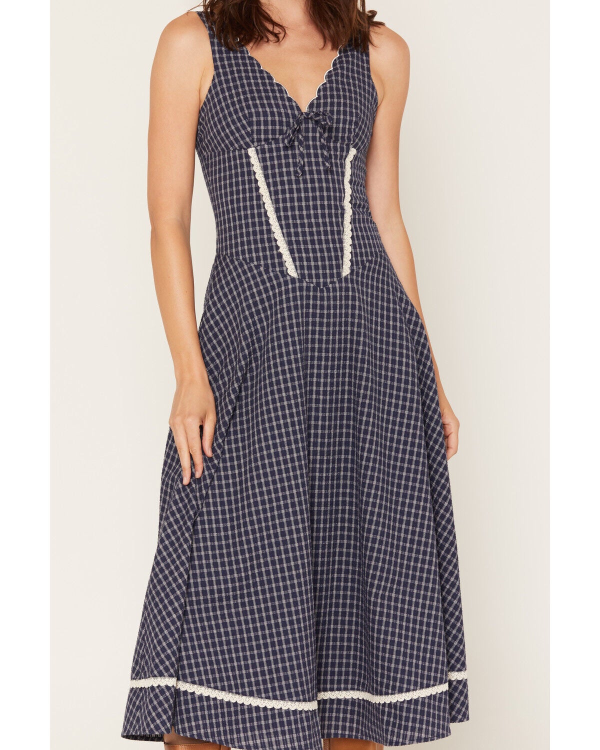 Image #3 - Cleo + Wolf Women's Plaid Print Sleeveless Midi Dress, Navy, hi-res