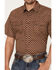 Image #3 - Cody James Men's Rabbit Foot Geo Print Short Sleeve Snap Western Shirt, Dark Brown, hi-res