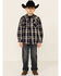 Roper Boys' Plaid Long Sleeve Snap Western Flannel Shirt , Green, hi-res