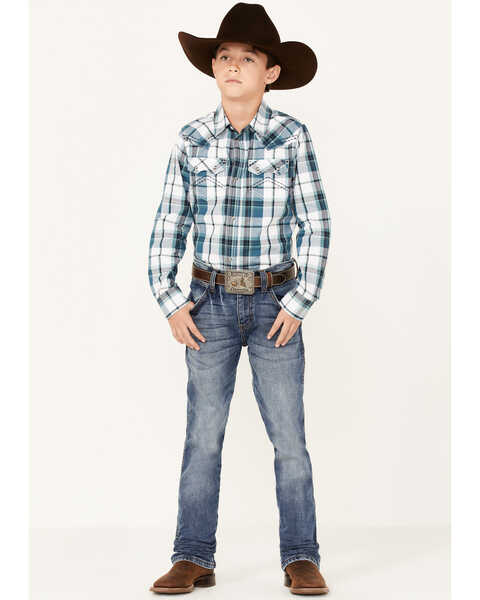 Image #2 - Cody James Boys' Order Plaid Long Sleeve Snap Western Shirt , , hi-res