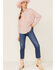 Levi's Women's Plaid Print Long Sleeve Button Down Western Flannel Shirt , Light Purple, hi-res