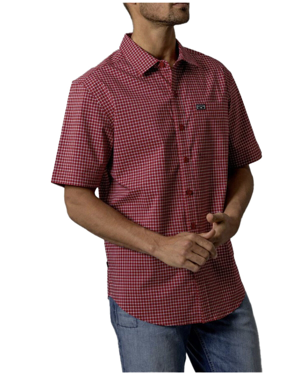 Image #3 - Kimes Ranch Men's MC Copper Plaid Print Short Sleeve Button-Down Stretch Performance Shirt, Red, hi-res