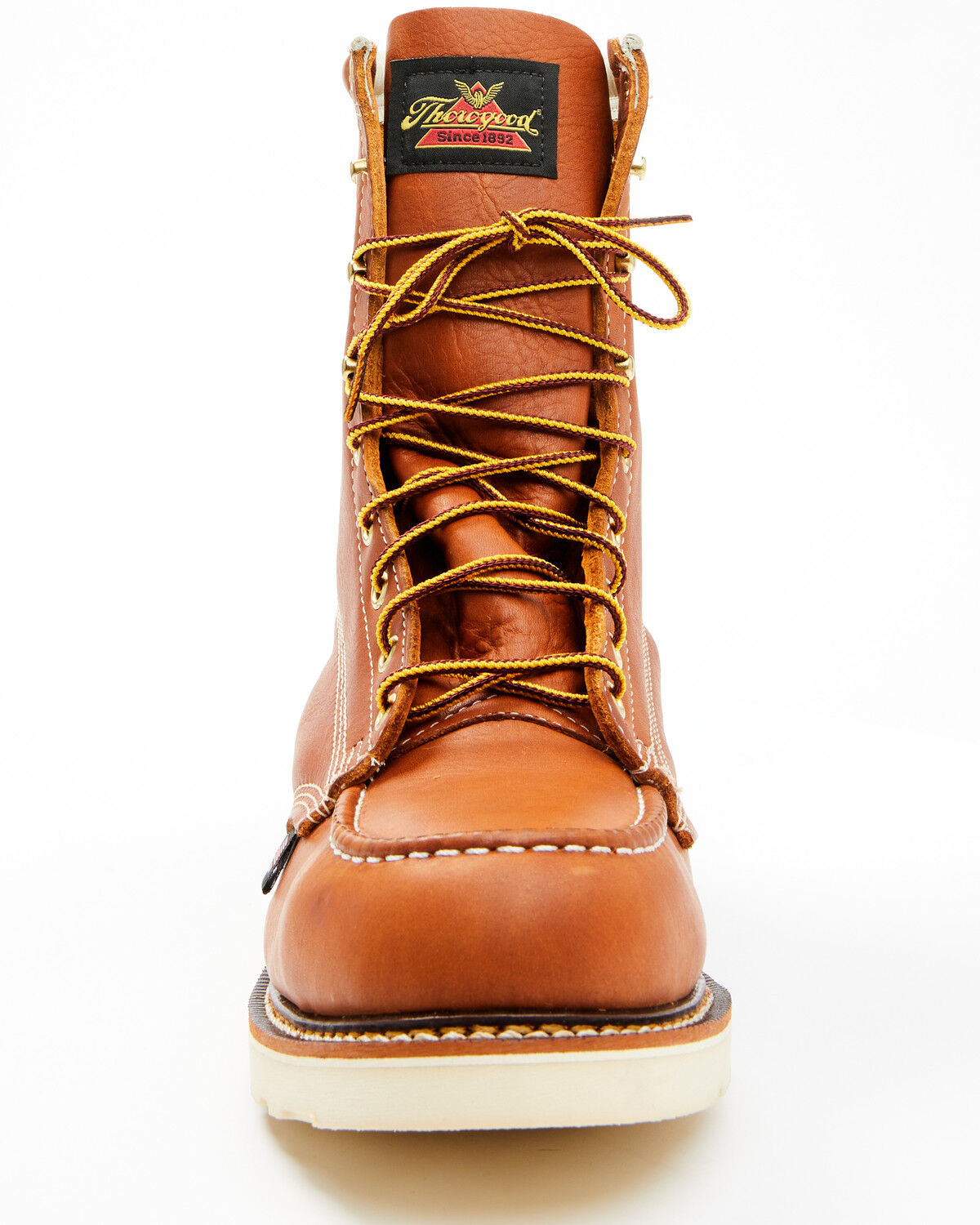Image #4 - Thorogood Men's American Heritage 8" USA Wedge Work Boots - Steel Toe, Tan, hi-res