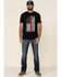 Image #3 - Brothers & Arms Men's Red Line Flag Graphic Short Sleeve T-Shirt, Black, hi-res