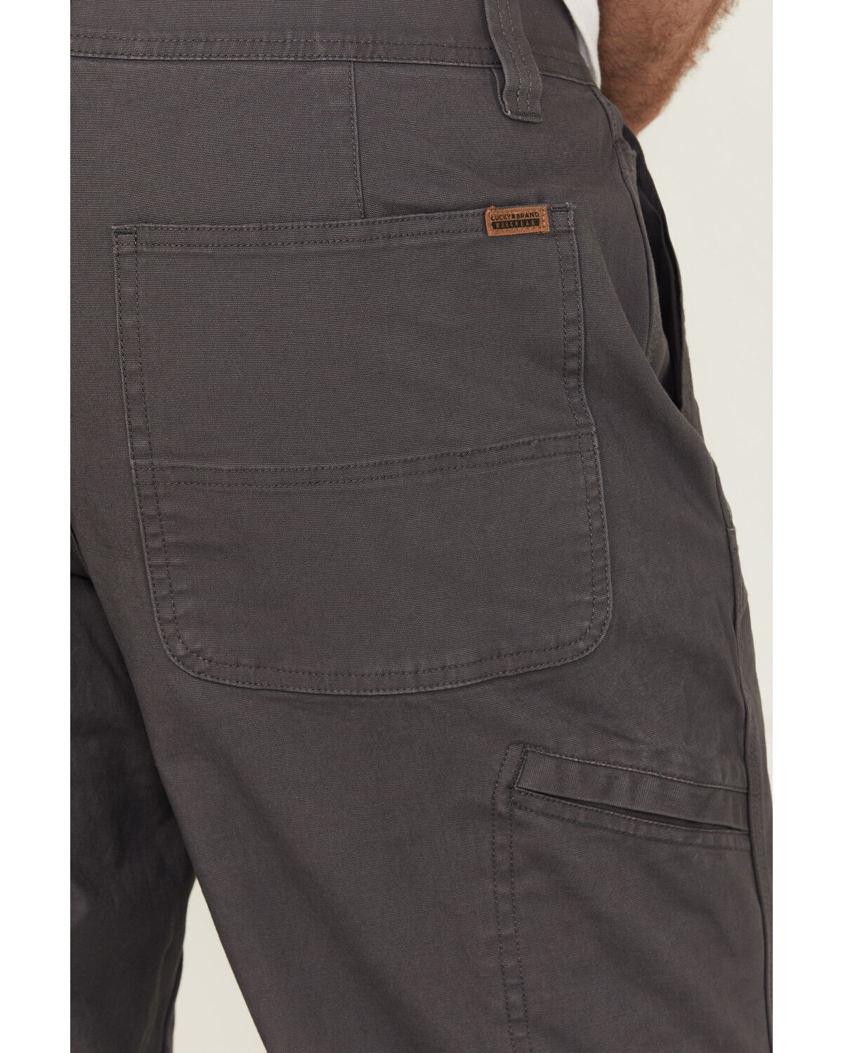 Image #4 - Lucky Brand Workwear Men's Double Knee Canvas Work Pants, Grey, hi-res