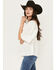 Image #2 - Shyanne Women's Embroidered Crinkle Tunic, Ivory, hi-res