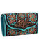 Image #2 - Myra Bag Women's Flower Crest Ridge Wallet , Turquoise, hi-res