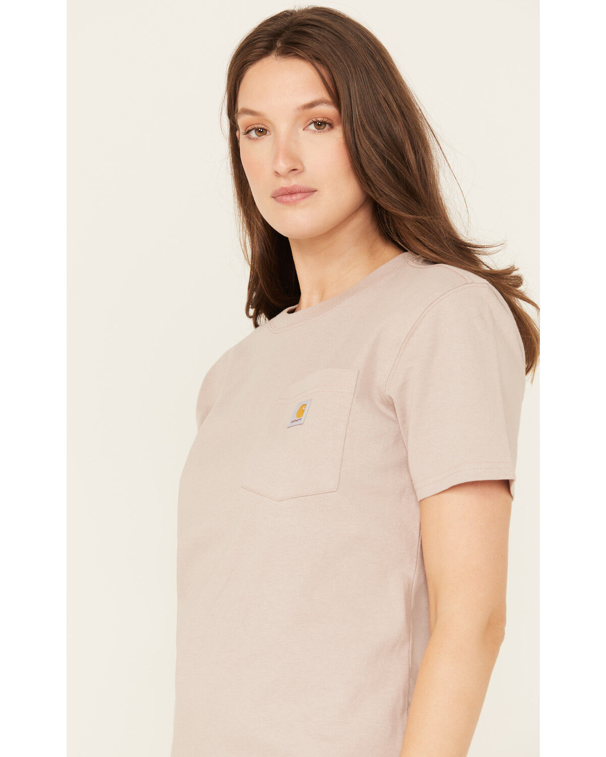 Image #2 - Carhartt Women's Loose Fit Heavyweight Short Sleeve Pocket T-Shirt, Tan, hi-res