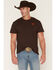 Image #1 - Cody James Men's Texas Long Horn Embroidered Short Sleeve Graphic T-Shirt, Dark Brown, hi-res