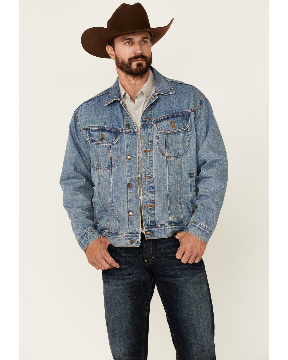 Caopixx Jackets for Mens Classic Western Style Lined Denim Jacket Trucker Coat Outwear Clearance Sale 