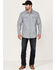 Image #2 - Moonshine Spirit Men's Bull Eye Floral Plaid Print Long Sleeve Pearl Snap Western Shirt, Navy, hi-res