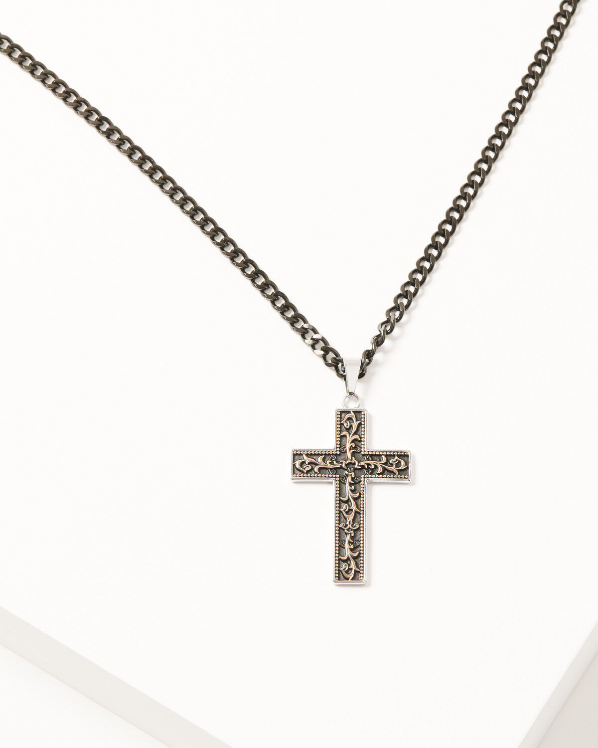 Image #2 - Cody James Men's Cross Necklace, Black, hi-res