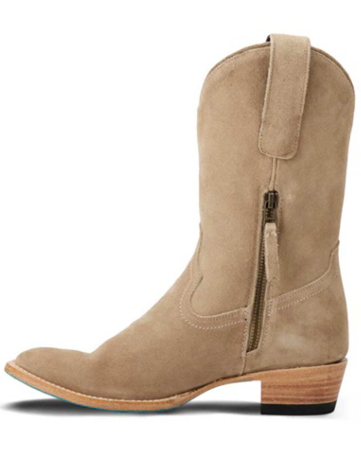 Image #3 - Lane Women's Plain Jane Midi Suede Western Boots - Round Toe, Brown, hi-res