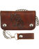 Image #1 - Western Express Men's 6" Leather Biker Horse Wallet *DISCONTINUED*, Brown, hi-res