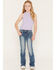 Image #3 - Shyanne Girls' Medium Wash Swirl Floral Embroidered Bootcut Stretch Denim Jeans, Blue, hi-res