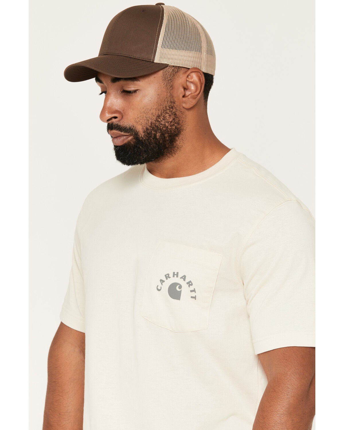 Image #3 - Carhartt Men's Logo Short Sleeve Graphic Work T-Shirt, Oatmeal, hi-res