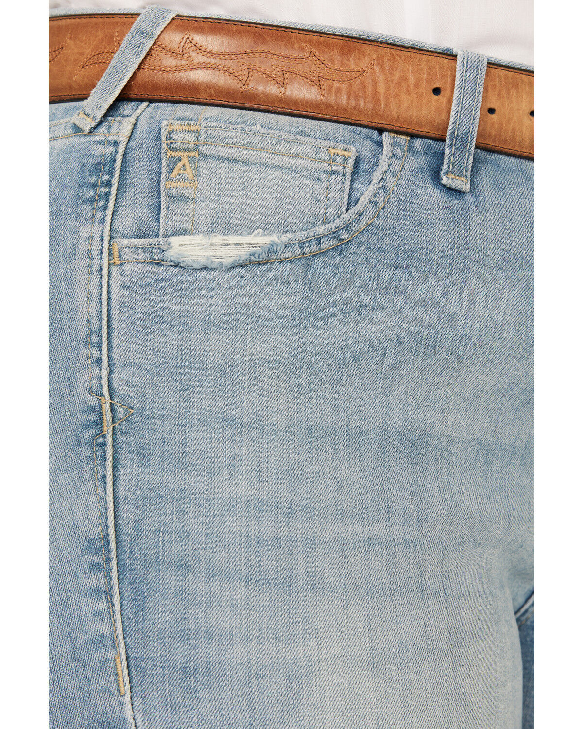 Image #4 - Ariat Women's Nia Light Wash Perfect Rise Slim Trouser Stretch Denim Jeans - Plus, Light Wash, hi-res