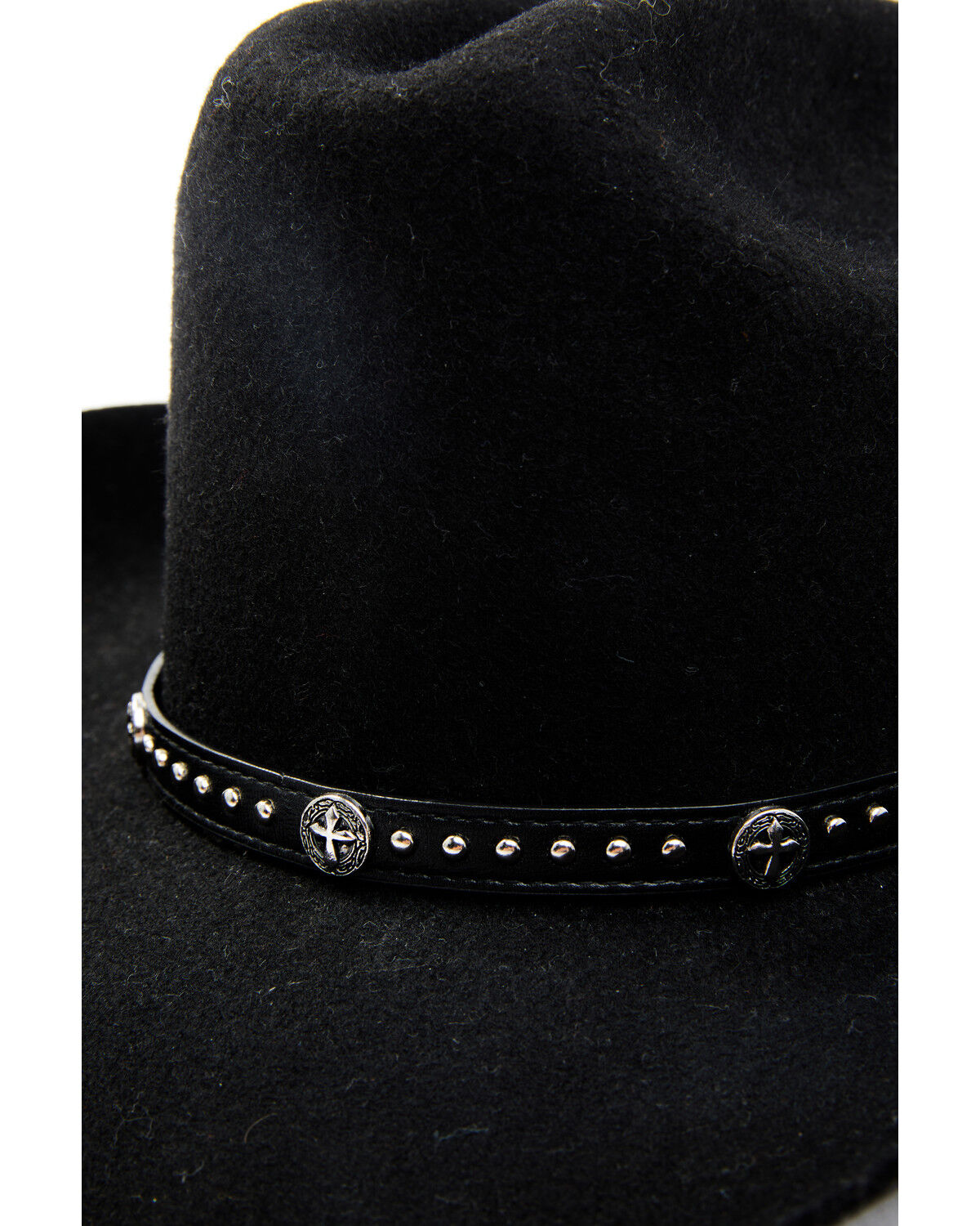 Image #2 - Cody James Black Cross Concho Hat Band, Black, hi-res