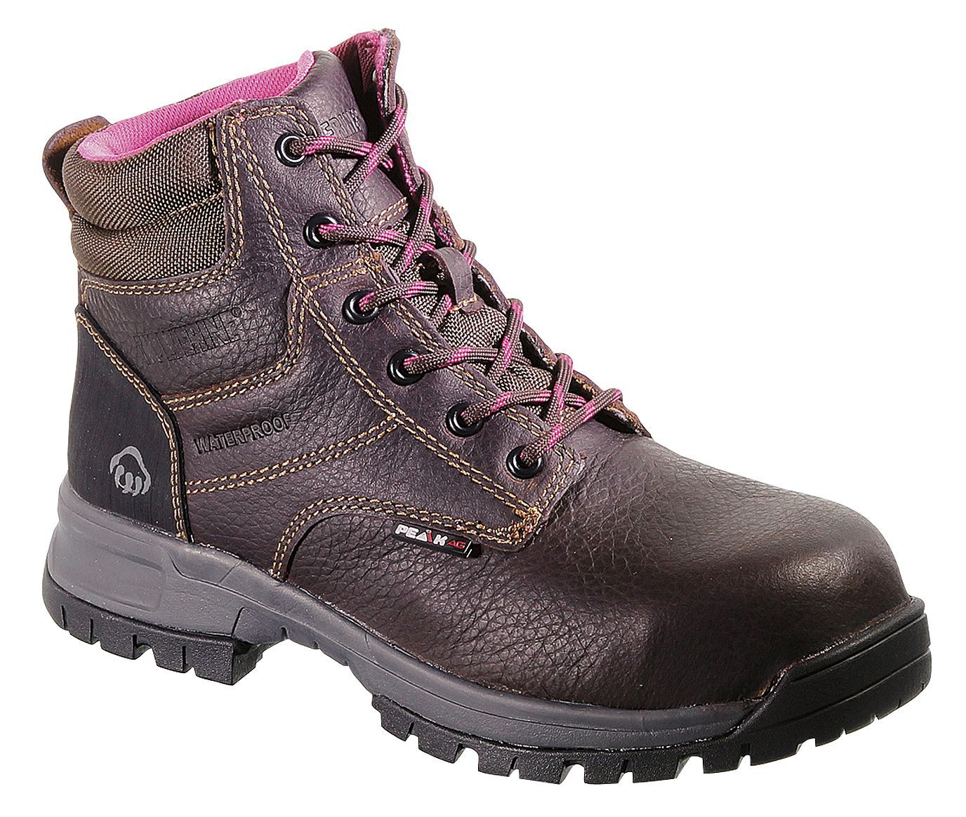 Wolverine Women's Piper 6" Waterproof Work Boots - Composite Toe, Brown, hi-res