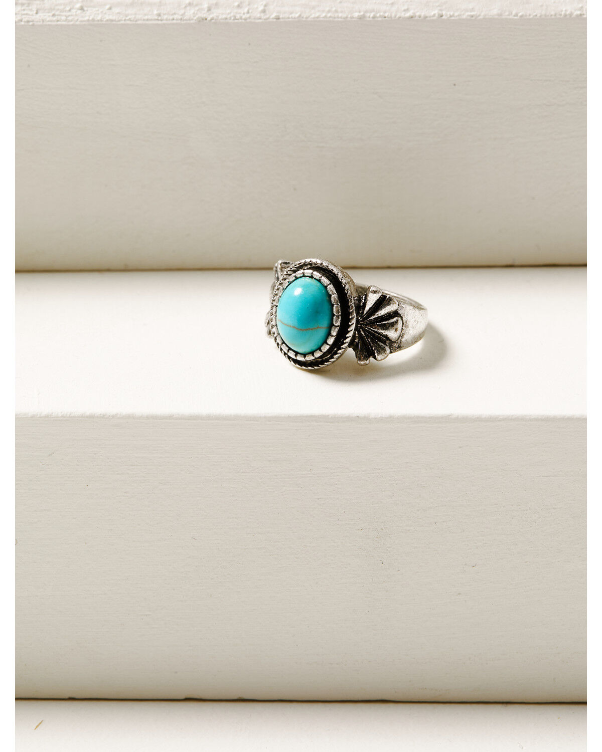Image #4 - Shyanne Women's Cactus Rose Longhorn 5-Piece Ring Set, Silver, hi-res
