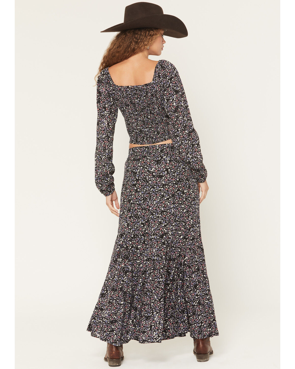 Image #3 - Idyllwind Women's Ridgepoint Ditsy Floral Print High Slit Maxi Skirt, Black, hi-res