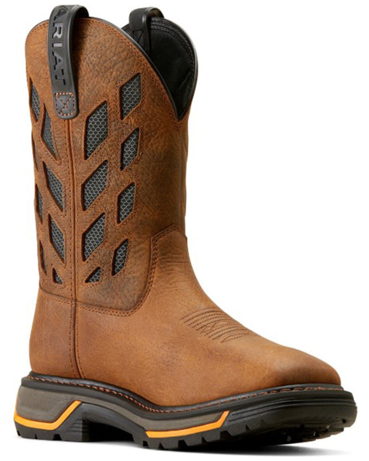 Ariat Men's Big Rig VentTek Work Boots - Soft Toe, Brown, hi-res