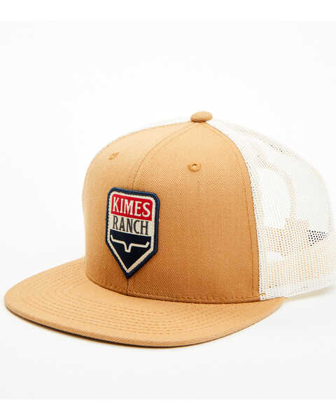 Kimes Ranch Men's Drop In Americana Logo Patch Ball Cap , Brown, hi-res