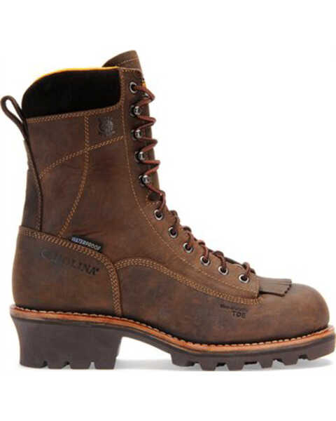 Image #3 - Carolina Men's Waterproof Lace-to-Toe Logger Boots - Composite Toe, Brown, hi-res