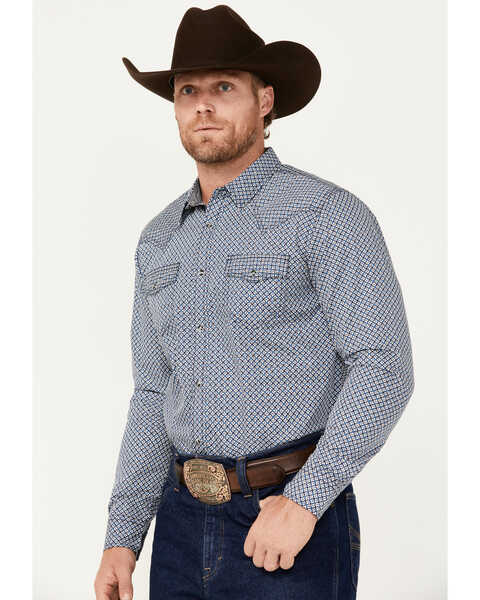 Image #2 - Cody James Men's Reride Geo Print Long Sleeve Snap Western Shirt - Big , Navy, hi-res
