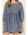 Free People Women's Get Obsessed Mini Dress, Medium Wash, hi-res