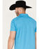 Rock & Roll Denim Men's Embroidered Logo Snap Performance Polo Shirt, Blue, hi-res